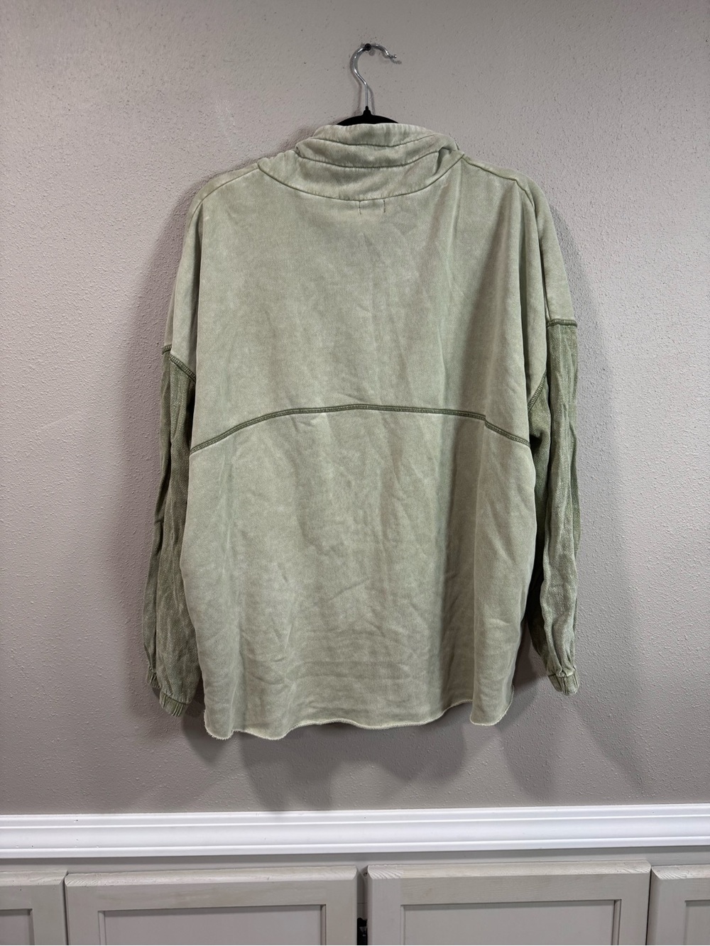 BKE Light Olive Green Half-Zip Pullover Sweatshirt - Picture 4 of 5